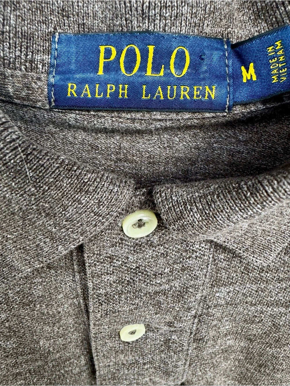 Polo Ralph Lauren Men’s Brown Heather Polo Shirt Size M 100% Cotton Classic Fit